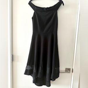 Off shoulder midi black dress